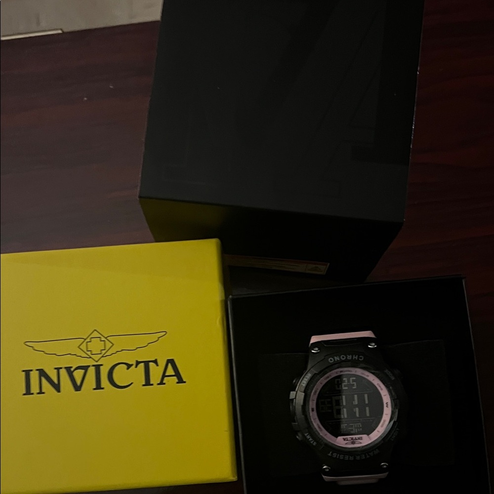 Invicta Black and Pink Digital Chronograph Watch - Picture 2 of 8